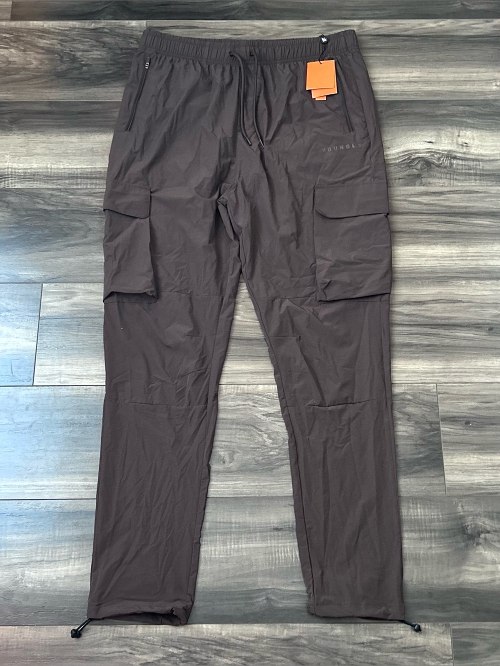 YoungLA Performance Stretch Cargos Joggers Mens Size 2XL Brown New